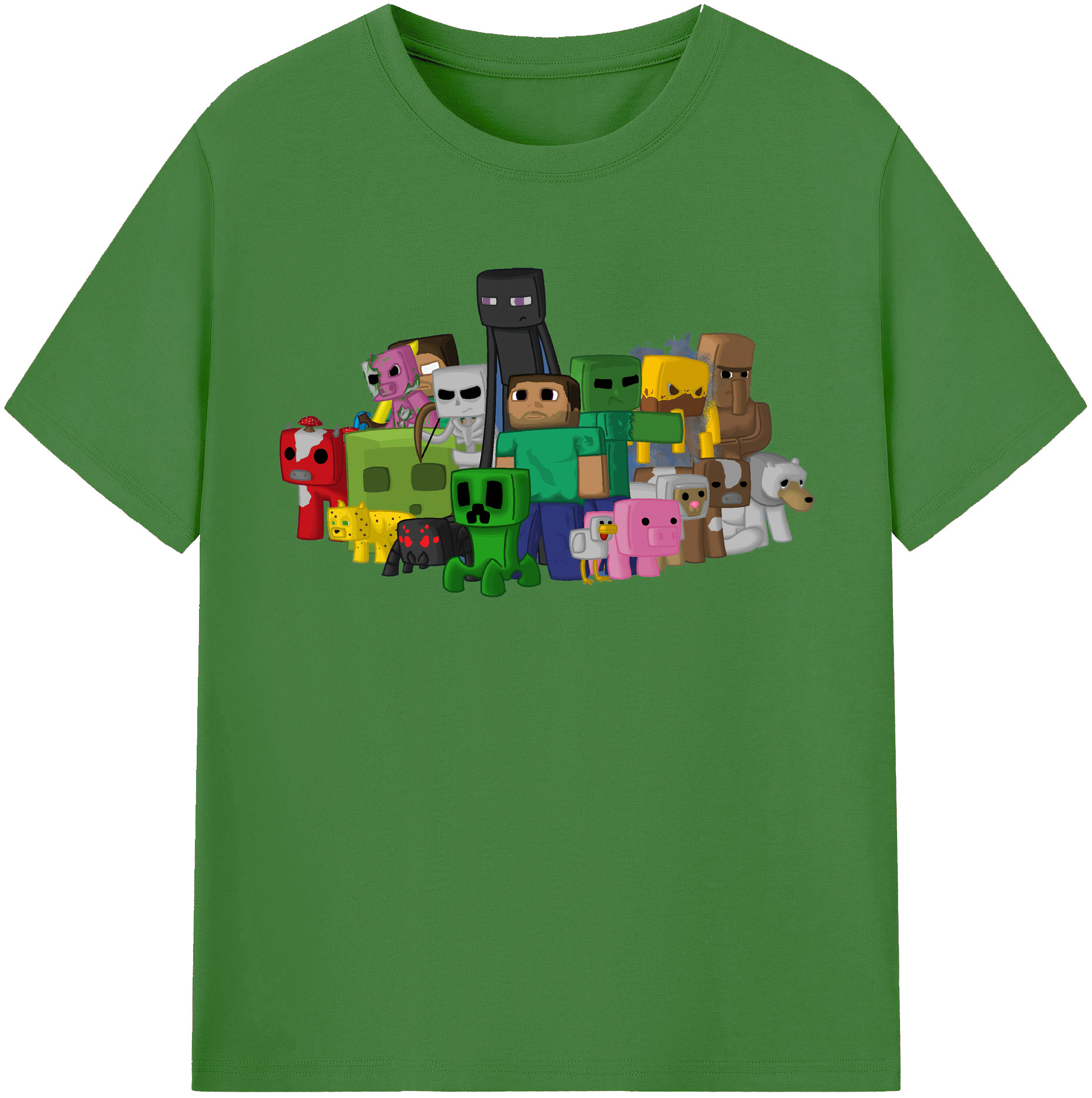 （画像用） マインクラフト ブロックの世界 Minecraft MC Block world レディースカジュアルプリントTシャツ（綿100％）